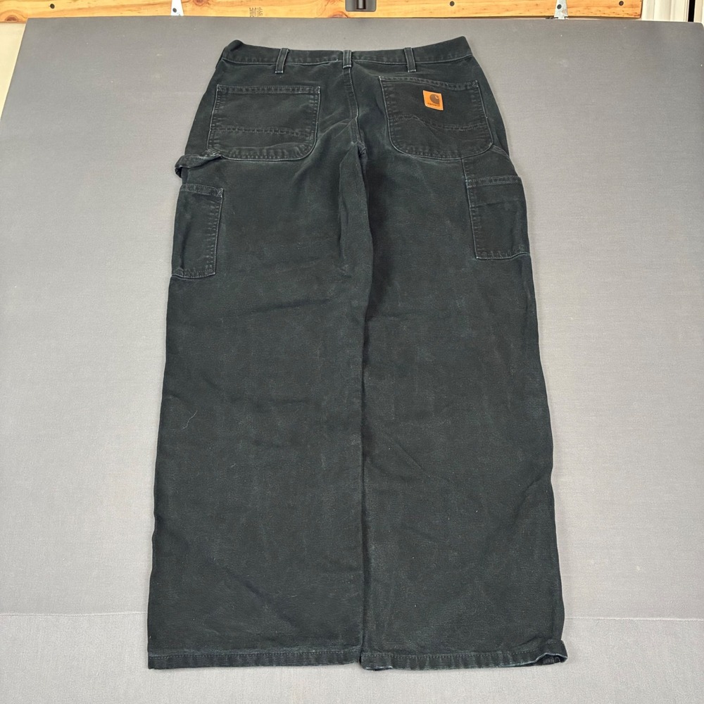 Vintage Carhartt Black Original Dungaree Fit Carpenter Pants Men's Size 31x39